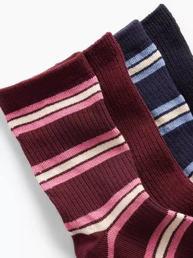Chaussettes mi-longues à côtes pour enfants (lot de 4)
