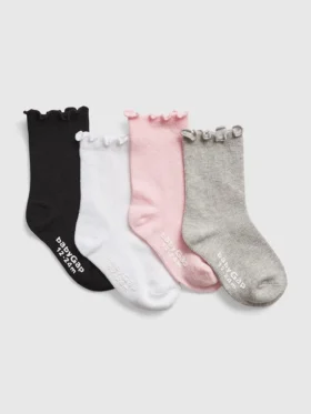 Chaussettes mi-mollet à bordure « Lettuce » pour tout-petits (lot de 4)