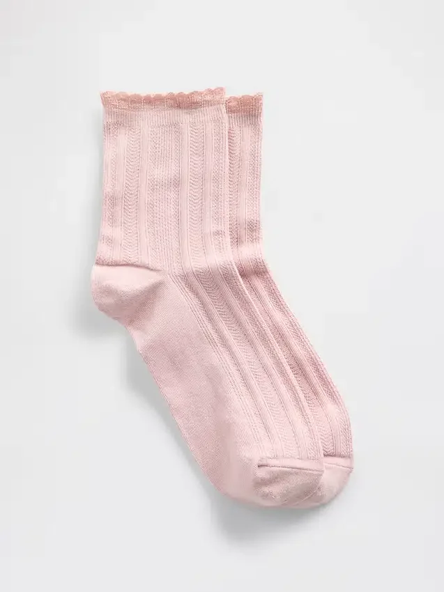 Chaussettes mi-mollet en pointelle