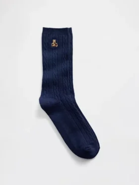 Chaussettes mi-mollet à mailles torsadées Brannan Bear