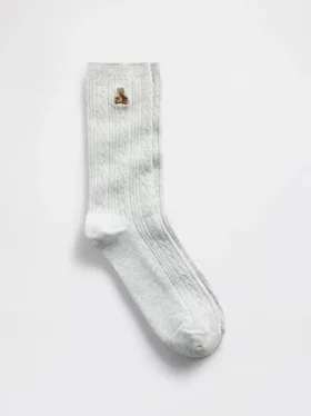 Chaussettes mi-mollet à mailles torsadées Brannan Bear