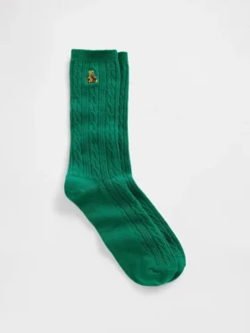 Chaussettes mi-mollet à mailles torsadées Brannan Bear