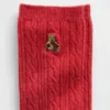 Chaussettes mi-mollet à mailles torsadées Brannan Bear