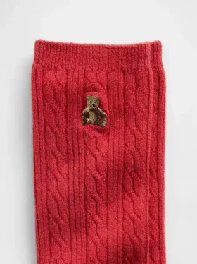 Chaussettes mi-mollet à mailles torsadées Brannan Bear