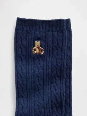 Chaussettes mi-mollet à mailles torsadées Brannan Bear