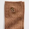 Chaussettes mi-mollet à mailles torsadées Brannan Bear
