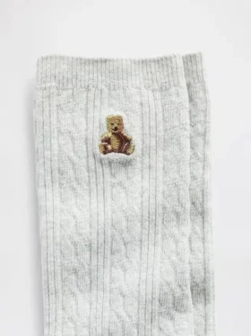 Chaussettes mi-mollet à mailles torsadées Brannan Bear