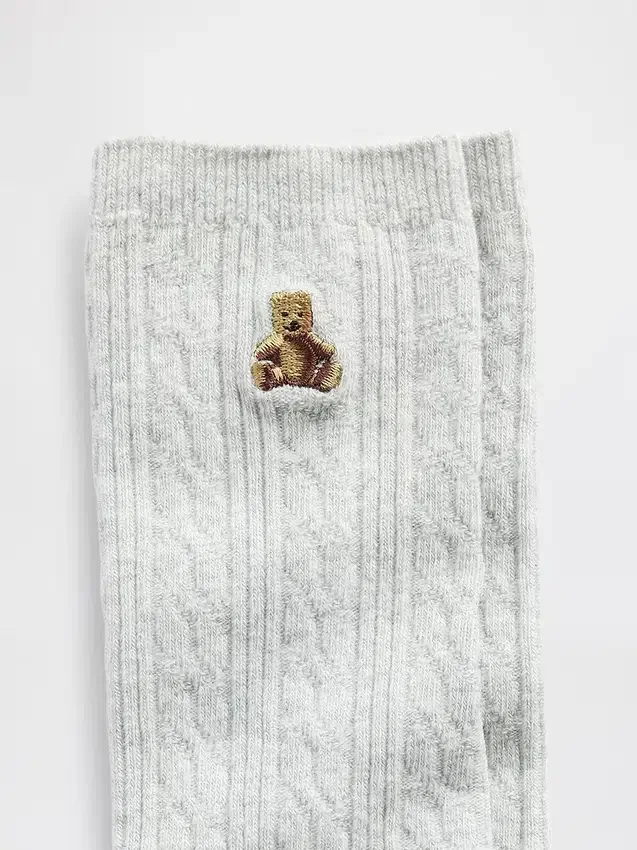 Chaussettes mi-mollet à mailles torsadées Brannan Bear