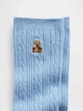 Chaussettes mi-mollet à mailles torsadées Brannan Bear