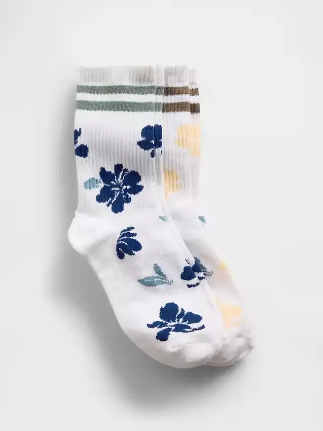 Chaussettes mi-mollet à motif floral pour enfants