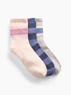 Chaussettes mi-mollet à rayures colorées pour enfants (lot de 3)