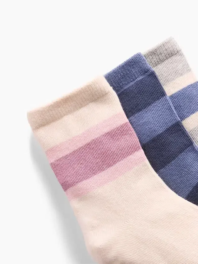Chaussettes mi-mollet à rayures colorées pour enfants (lot de 3)