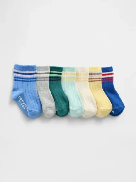 Chaussettes mi-mollet à rayures pour tout-petits (lot de 7)