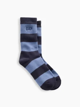Chaussettes mi-mollet à rayures rugby et logo