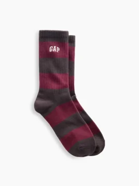 Chaussettes mi-mollet à rayures rugby et logo