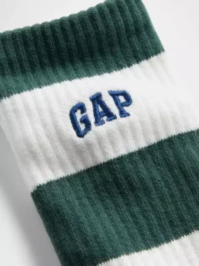 Chaussettes mi-mollet à rayures rugby et logo