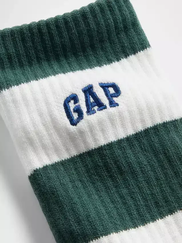 Chaussettes mi-mollet à rayures rugby et logo