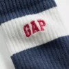 Chaussettes mi-mollet à rayures rugby et logo