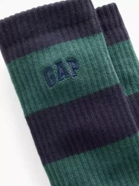 Chaussettes mi-mollet à rayures rugby et logo