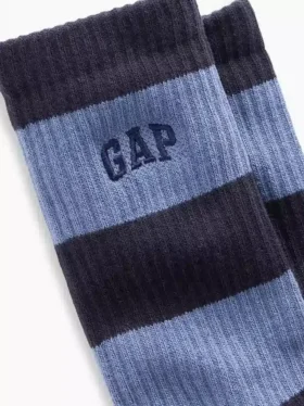 Chaussettes mi-mollet à rayures rugby et logo