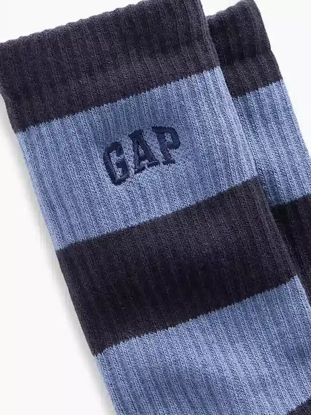 Chaussettes mi-mollet à rayures rugby et logo
