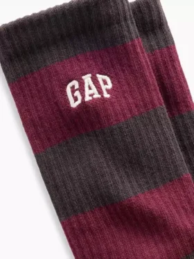 Chaussettes mi-mollet à rayures rugby et logo