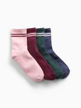 Chaussettes mi-mollet à rayures « Varsity » pour enfants (lot de 4)
