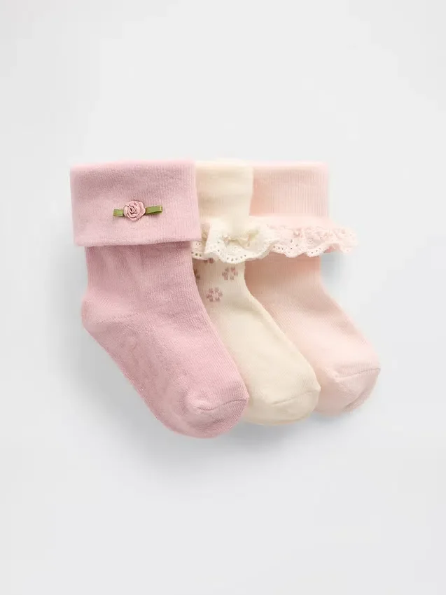 Chaussettes à revers pour bébé (lot de 3)