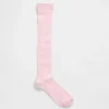 Chaussettes transparentes à côtes montant jusqu'aux genoux