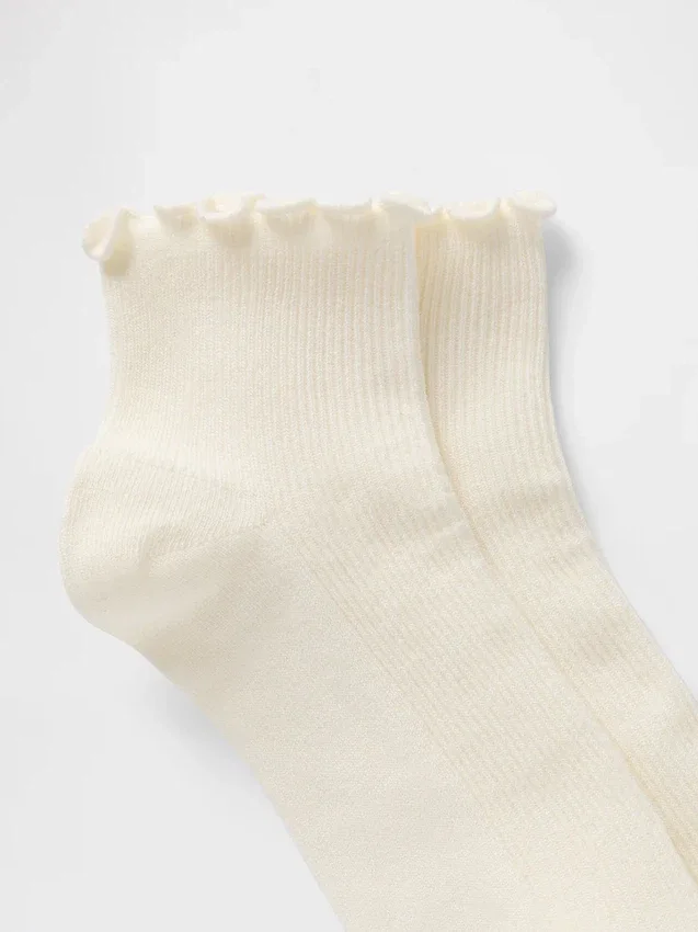 Chaussettes à volants côtelées