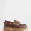 Chaussures bateau en cuir vegan pour tout-petits