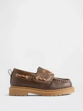 Chaussures bateau en cuir vegan pour tout-petits
