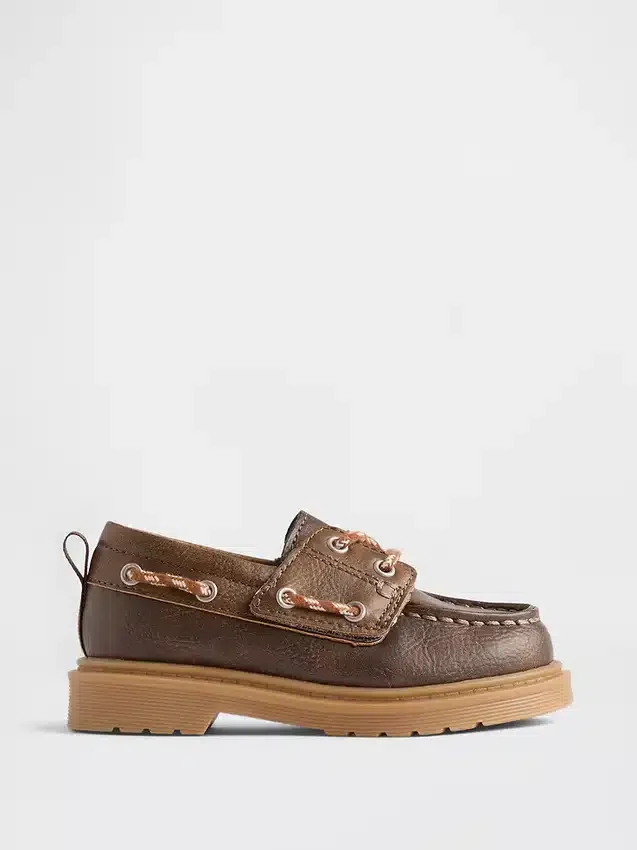 Chaussures bateau en cuir vegan pour tout-petits