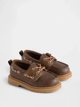 Chaussures bateau en cuir vegan pour tout-petits