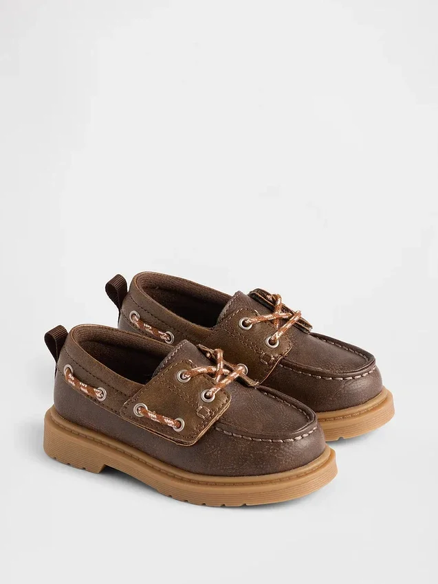Chaussures bateau en cuir vegan pour tout-petits