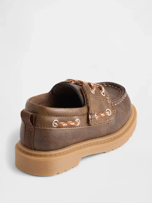 Chaussures bateau en cuir vegan pour tout-petits