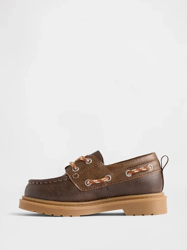 Chaussures bateau en cuir vegan pour tout-petits