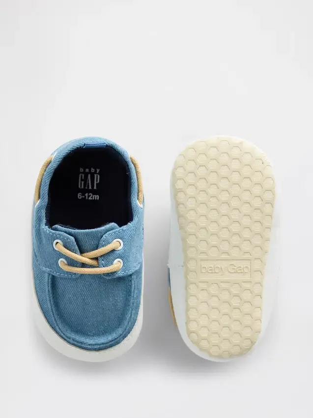 Chaussures bateau en denim pour bébé