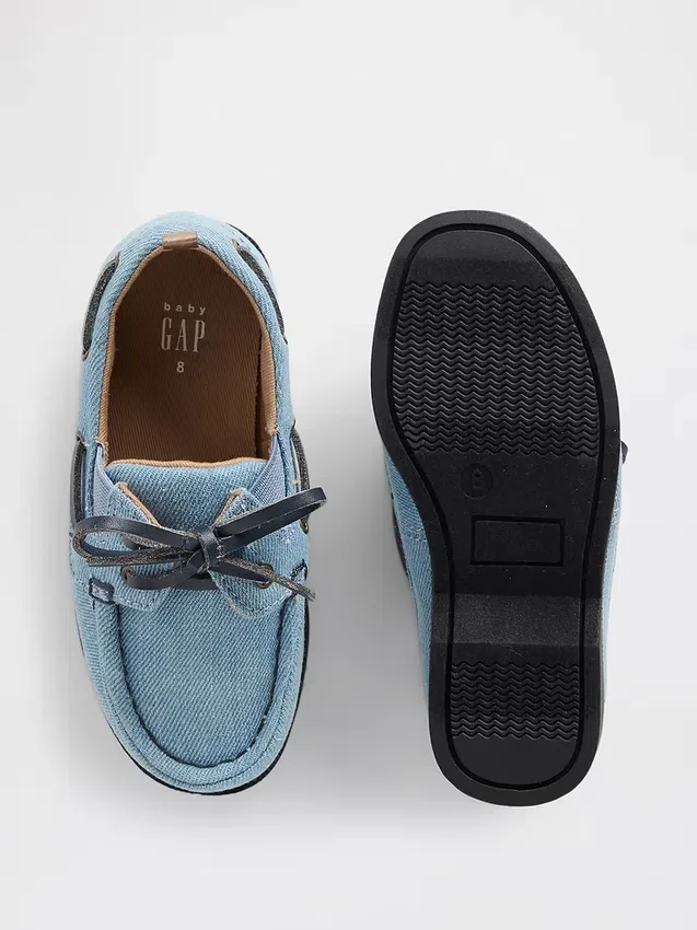 Chaussures bateau en denim pour tout-petits