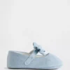 Chaussures Mary Jane en denim pour bébé avec nœud
