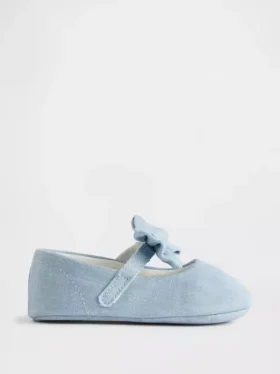 Chaussures Mary Jane en denim pour bébé avec nœud