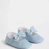 Chaussures Mary Jane en denim pour bébé avec nœud