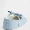 Chaussures Mary Jane en denim pour bébé avec nœud