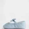 Chaussures Mary Jane en denim pour bébé avec nœud