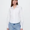 Chemise ajustée courte en coton bio