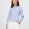Chemise ajustée courte en coton bio