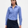 Chemise ajustée courte en coton bio
