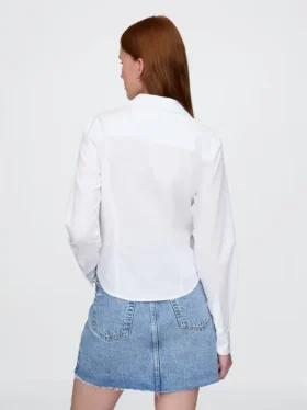 Chemise ajustée courte en coton bio