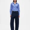 Chemise ajustée courte en coton bio