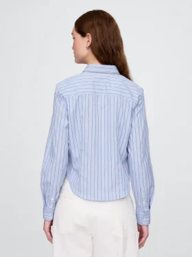 Chemise ajustée courte en coton bio